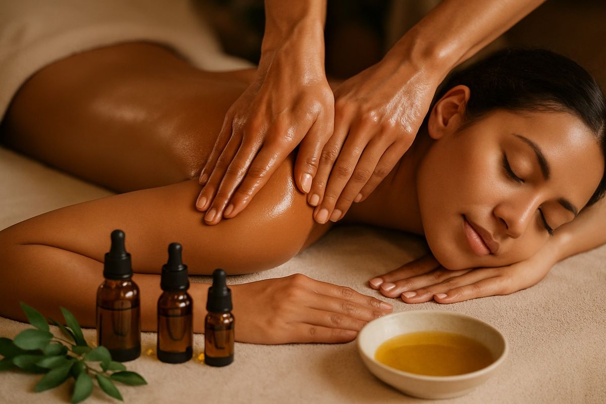 Aromatic oil massage for relaxation